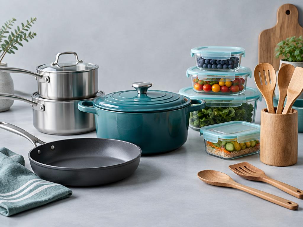 Cookware, food storage, and kitchen essentials
